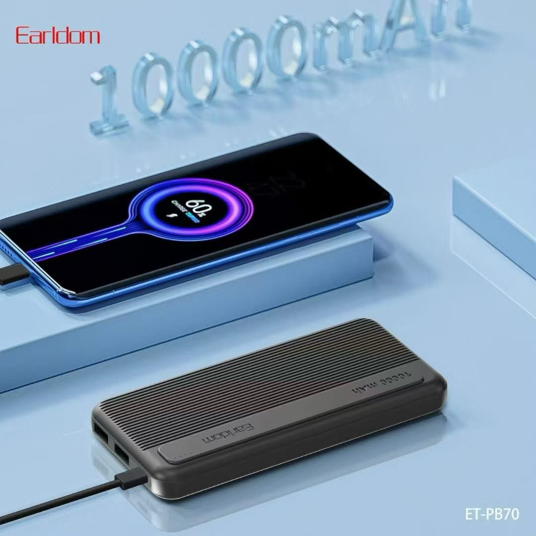 Earldom Portable Power Bank with Dual Output & LED Battery Indicator – ET-PB70 - Image 3