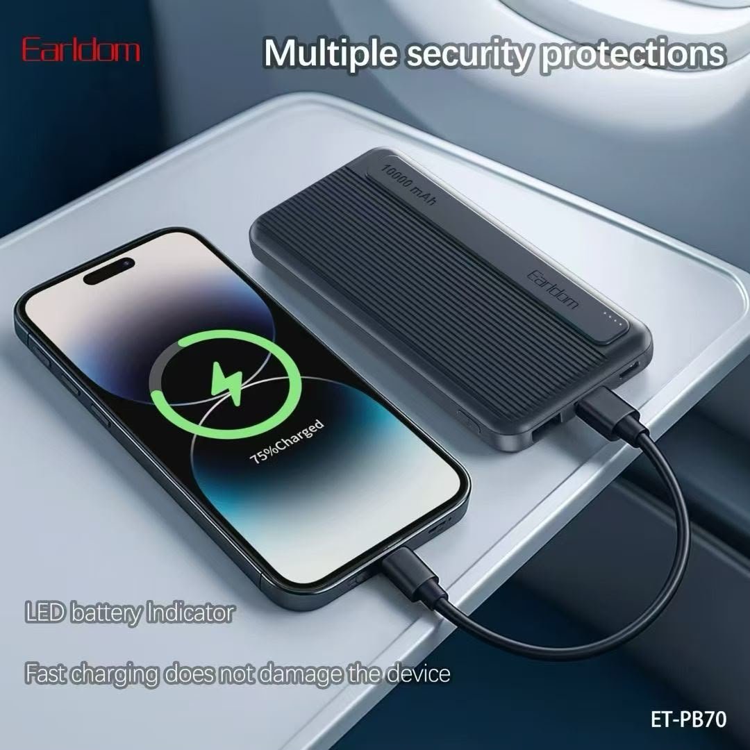 Earldom Portable Power Bank with Dual Output & LED Battery Indicator – ET-PB70 - Image 4