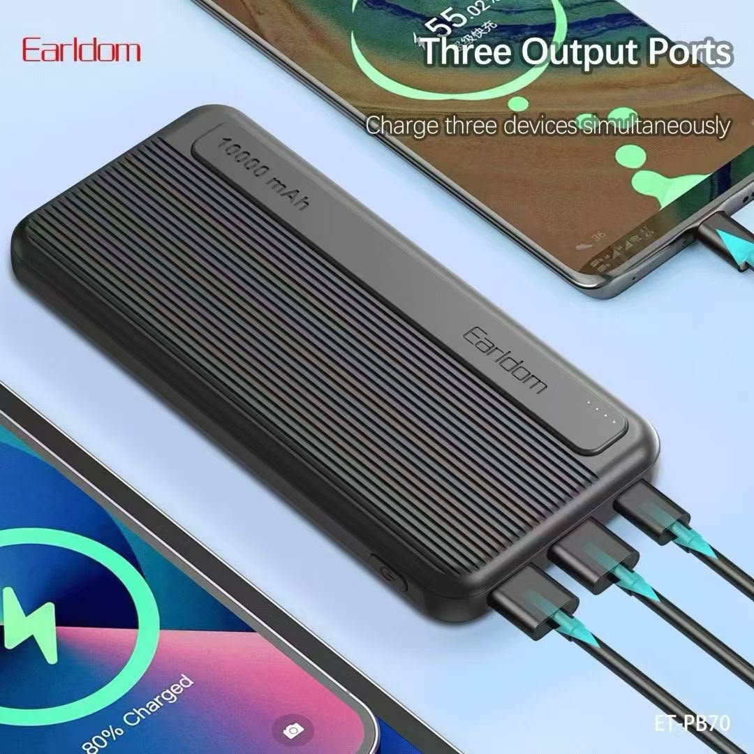 Earldom Portable Power Bank with Dual Output & LED Battery Indicator – ET-PB70 - Image 2