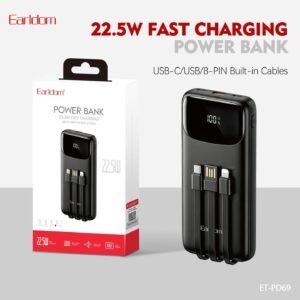 EARLDOM BUILT-IN CABLES POWER BANK 10000mah ET-PD69